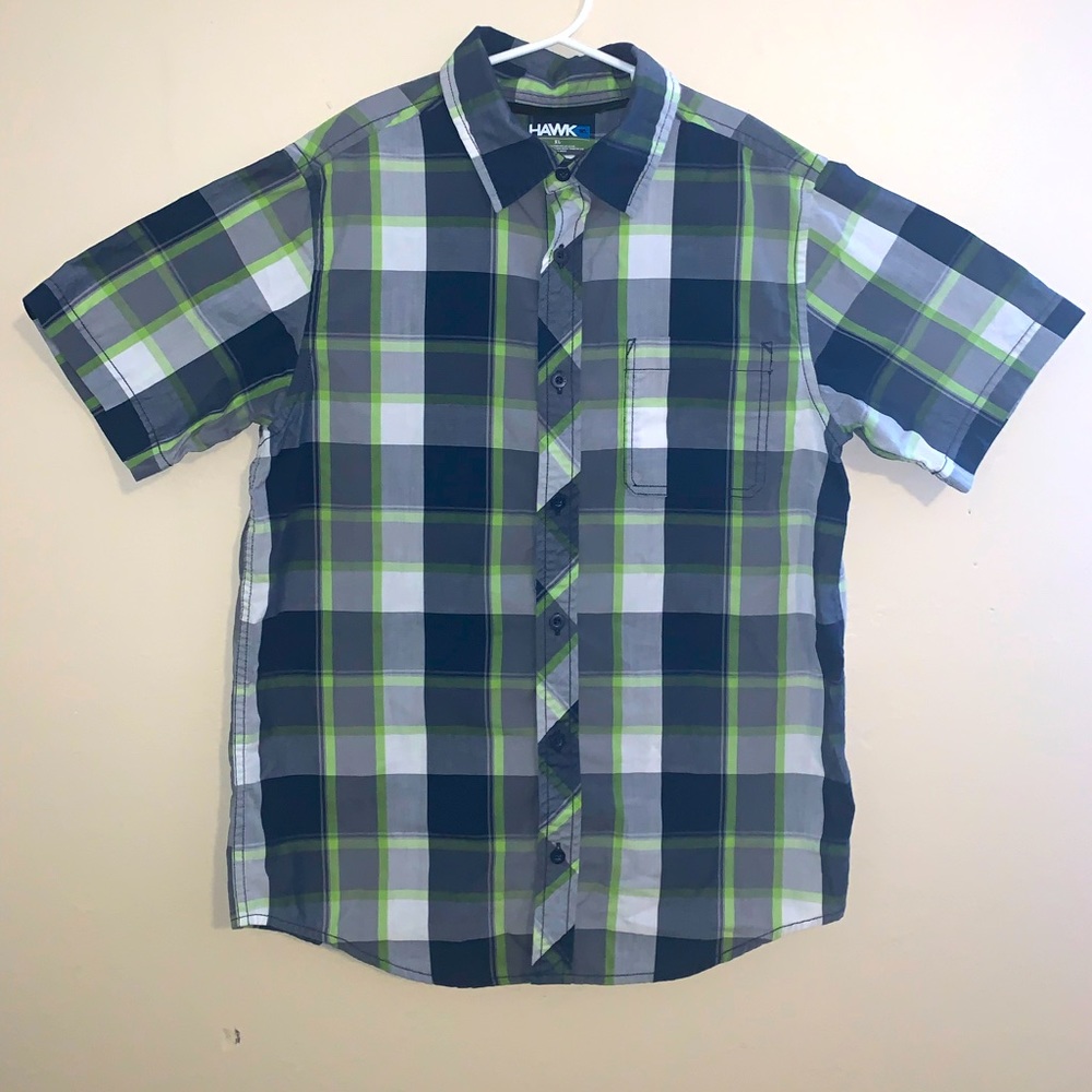 Tony Hawk Boys Plaid Short Sleeve Button Down
